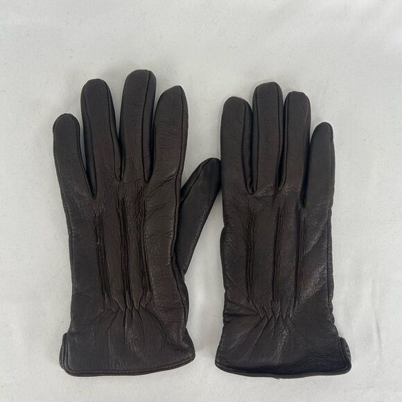 Vintage Brown Genuine Leather Gloves - Picture 1 of 7